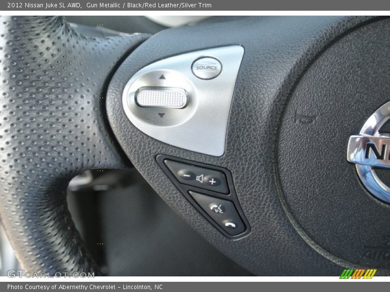 Gun Metallic / Black/Red Leather/Silver Trim 2012 Nissan Juke SL AWD