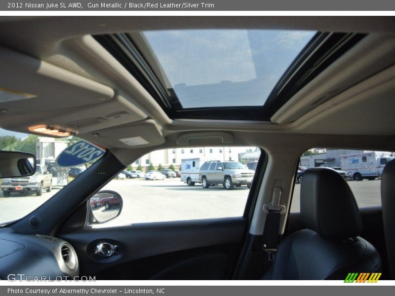 Gun Metallic / Black/Red Leather/Silver Trim 2012 Nissan Juke SL AWD