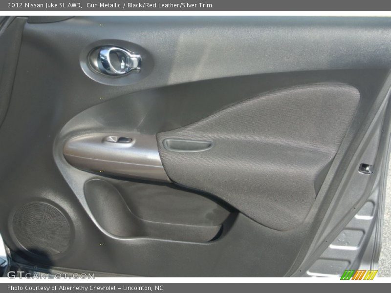Gun Metallic / Black/Red Leather/Silver Trim 2012 Nissan Juke SL AWD