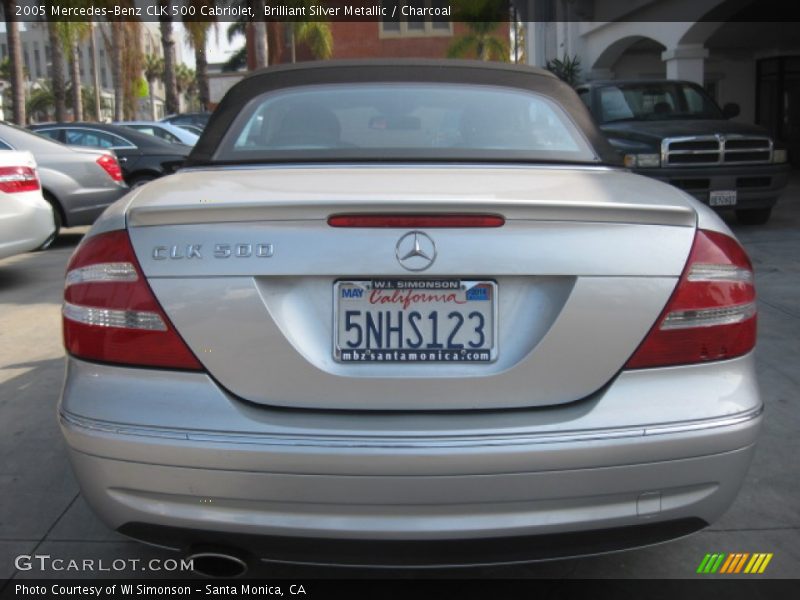 Brilliant Silver Metallic / Charcoal 2005 Mercedes-Benz CLK 500 Cabriolet