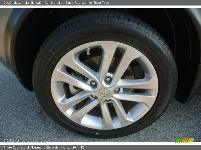 Gun Metallic / Black/Red Leather/Silver Trim 2012 Nissan Juke SL AWD