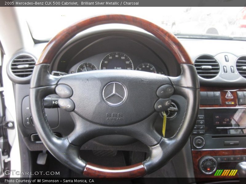 Brilliant Silver Metallic / Charcoal 2005 Mercedes-Benz CLK 500 Cabriolet