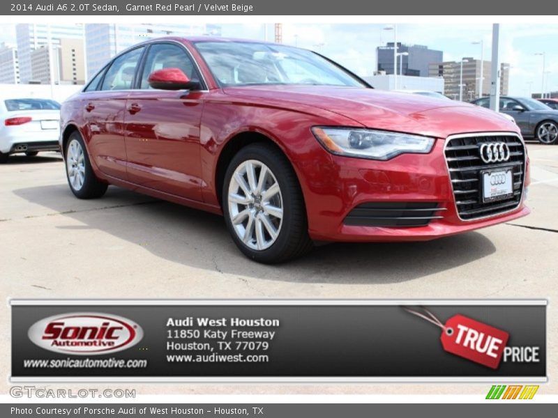 Garnet Red Pearl / Velvet Beige 2014 Audi A6 2.0T Sedan