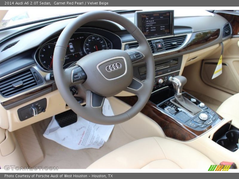 Garnet Red Pearl / Velvet Beige 2014 Audi A6 2.0T Sedan