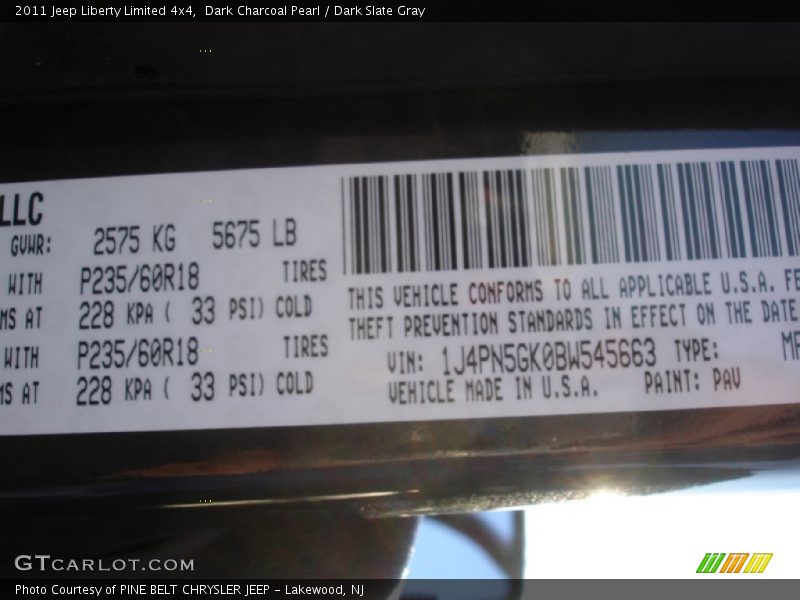 Dark Charcoal Pearl / Dark Slate Gray 2011 Jeep Liberty Limited 4x4