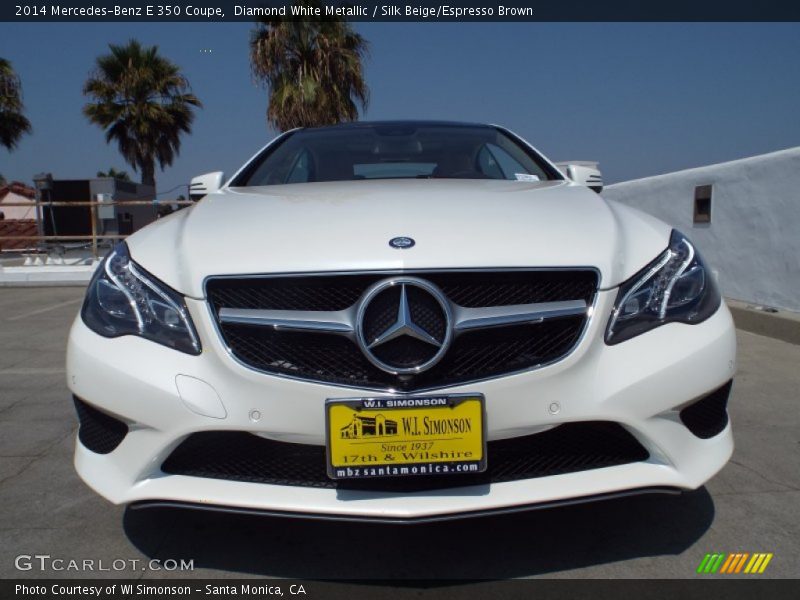 Diamond White Metallic / Silk Beige/Espresso Brown 2014 Mercedes-Benz E 350 Coupe