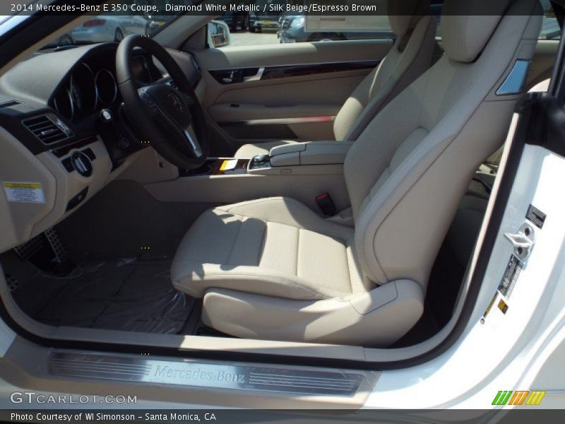 Diamond White Metallic / Silk Beige/Espresso Brown 2014 Mercedes-Benz E 350 Coupe