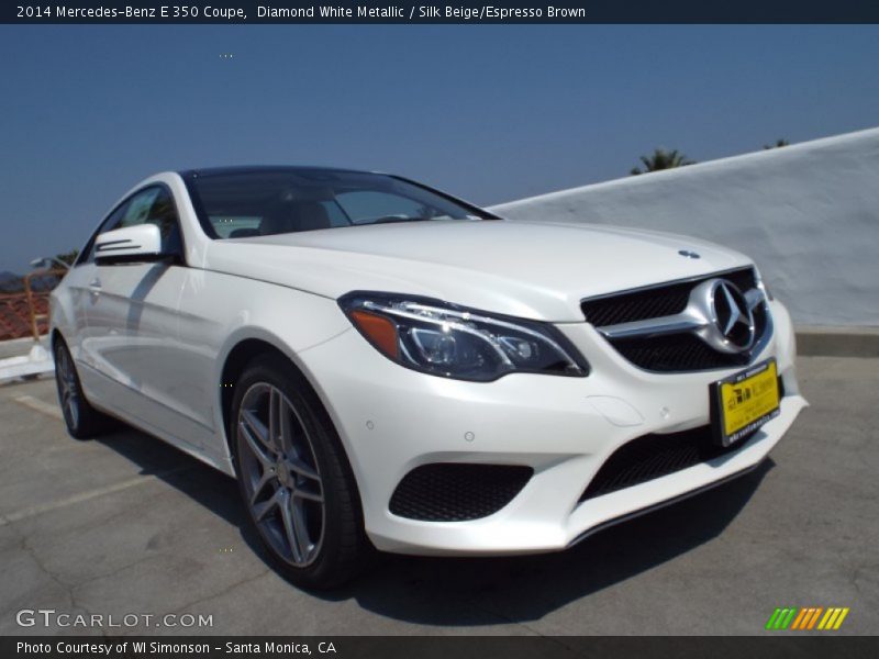 Diamond White Metallic / Silk Beige/Espresso Brown 2014 Mercedes-Benz E 350 Coupe