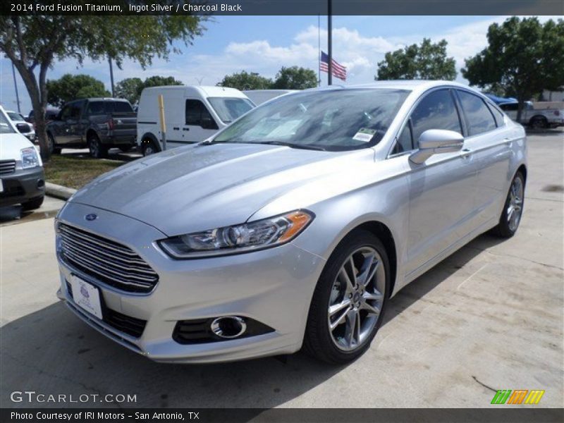 Ingot Silver / Charcoal Black 2014 Ford Fusion Titanium