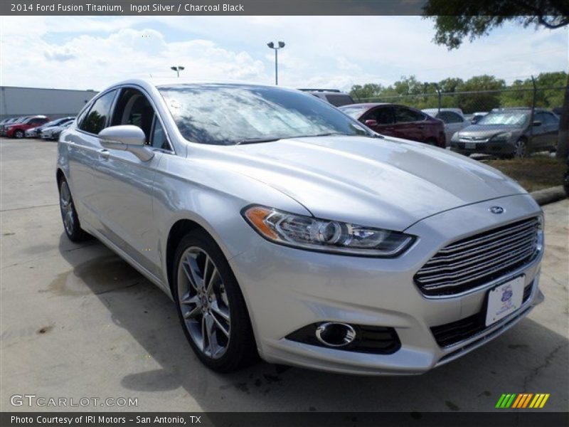 Ingot Silver / Charcoal Black 2014 Ford Fusion Titanium