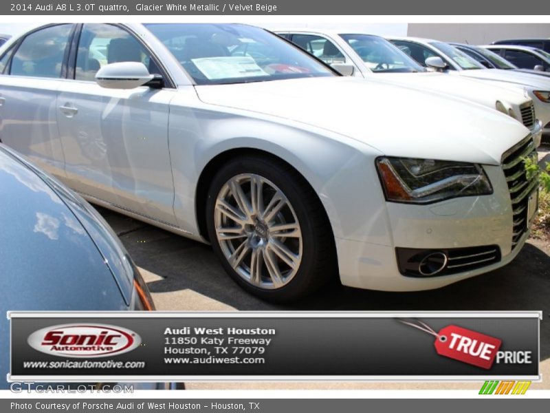 Glacier White Metallic / Velvet Beige 2014 Audi A8 L 3.0T quattro