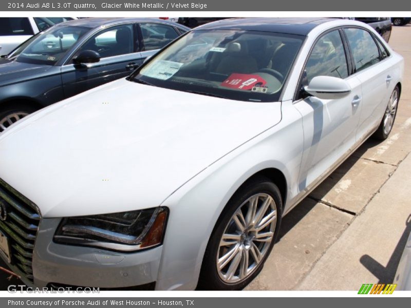 Glacier White Metallic / Velvet Beige 2014 Audi A8 L 3.0T quattro
