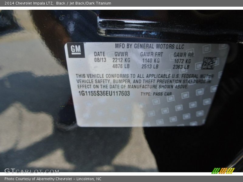 Black / Jet Black/Dark Titanium 2014 Chevrolet Impala LTZ