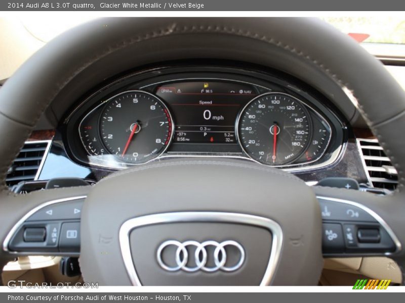 Glacier White Metallic / Velvet Beige 2014 Audi A8 L 3.0T quattro