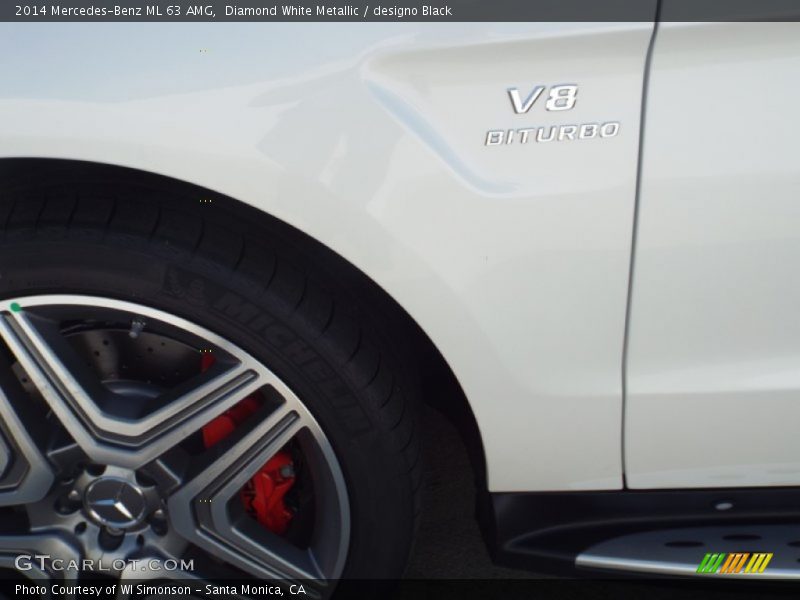 Diamond White Metallic / designo Black 2014 Mercedes-Benz ML 63 AMG