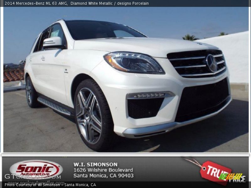 Diamond White Metallic / designo Porcelain 2014 Mercedes-Benz ML 63 AMG