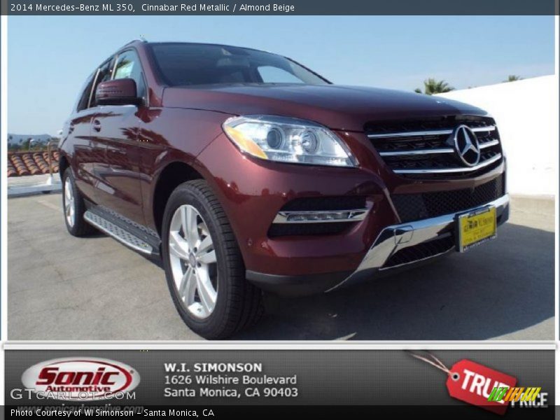Cinnabar Red Metallic / Almond Beige 2014 Mercedes-Benz ML 350