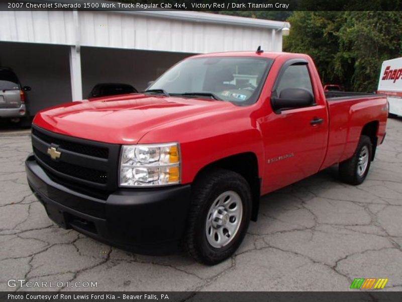 Victory Red / Dark Titanium Gray 2007 Chevrolet Silverado 1500 Work Truck Regular Cab 4x4