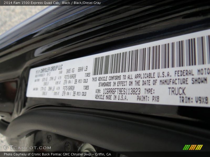 Black / Black/Diesel Gray 2014 Ram 1500 Express Quad Cab