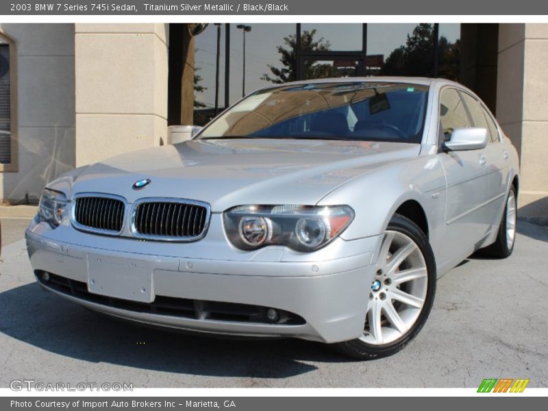Titanium Silver Metallic / Black/Black 2003 BMW 7 Series 745i Sedan