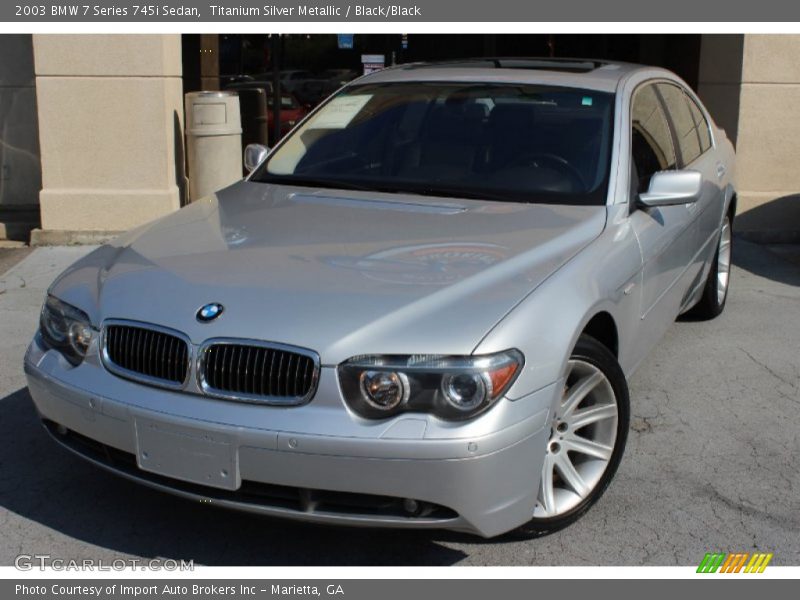 Titanium Silver Metallic / Black/Black 2003 BMW 7 Series 745i Sedan