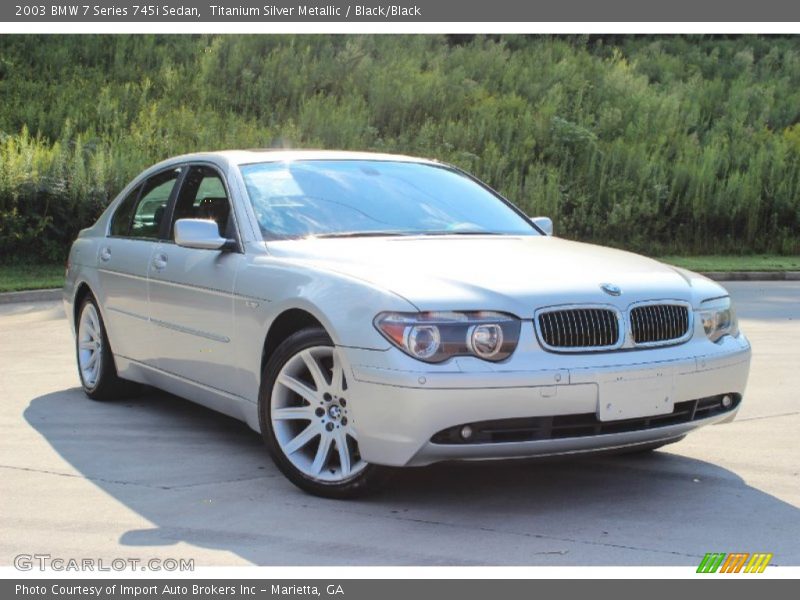 Titanium Silver Metallic / Black/Black 2003 BMW 7 Series 745i Sedan