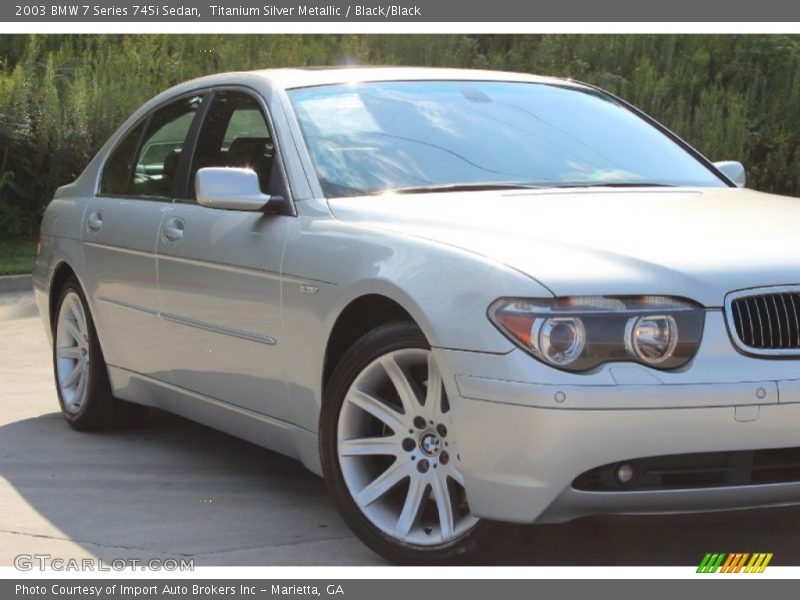 Titanium Silver Metallic / Black/Black 2003 BMW 7 Series 745i Sedan