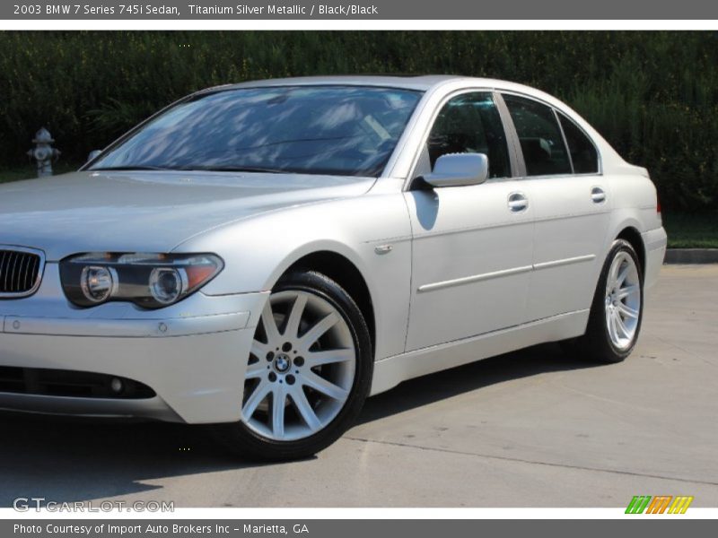 Titanium Silver Metallic / Black/Black 2003 BMW 7 Series 745i Sedan