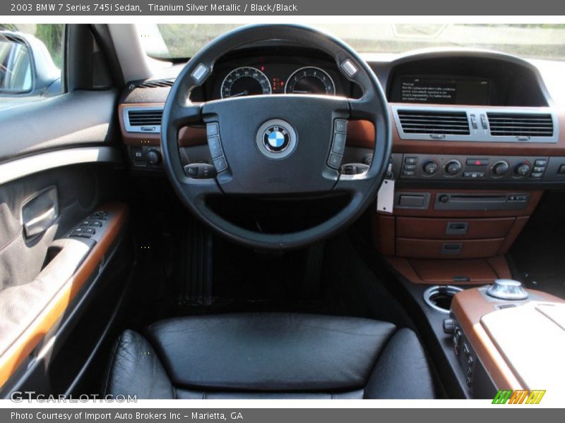 Titanium Silver Metallic / Black/Black 2003 BMW 7 Series 745i Sedan