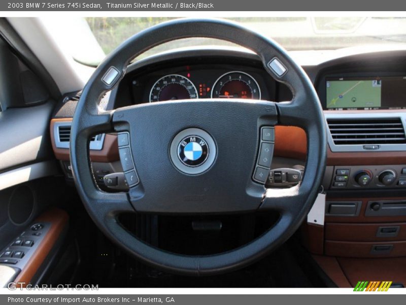 Titanium Silver Metallic / Black/Black 2003 BMW 7 Series 745i Sedan
