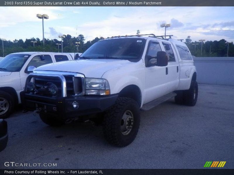 Oxford White / Medium Parchment 2003 Ford F350 Super Duty Lariat Crew Cab 4x4 Dually
