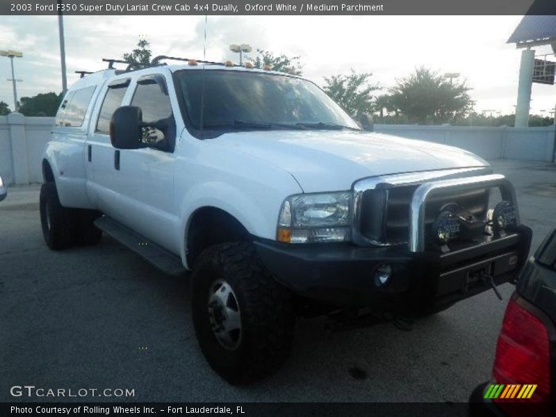 Oxford White / Medium Parchment 2003 Ford F350 Super Duty Lariat Crew Cab 4x4 Dually