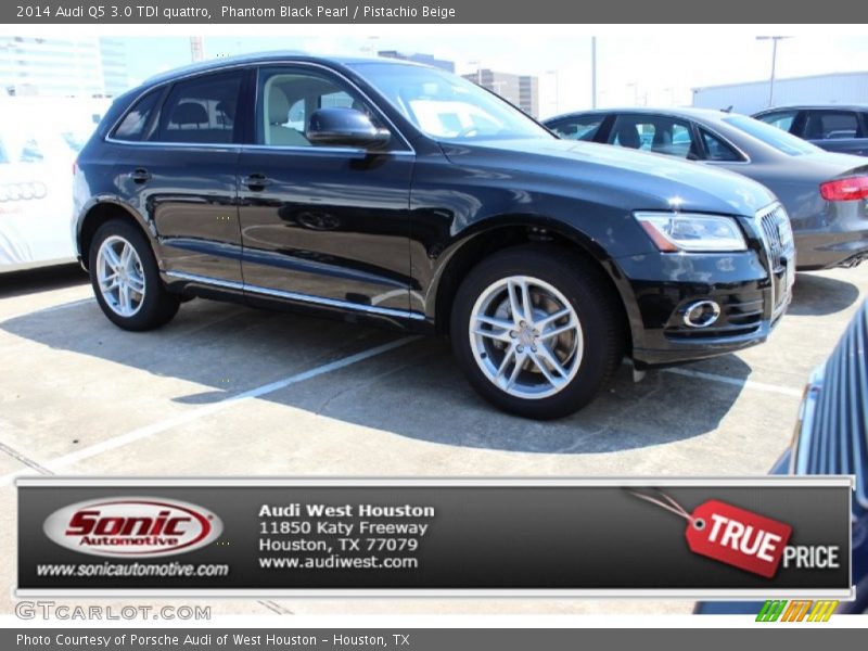 Phantom Black Pearl / Pistachio Beige 2014 Audi Q5 3.0 TDI quattro