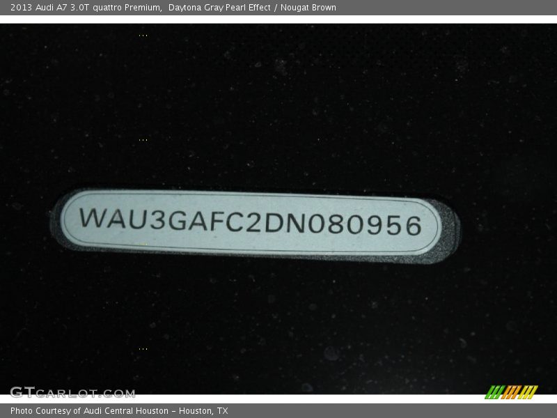 Daytona Gray Pearl Effect / Nougat Brown 2013 Audi A7 3.0T quattro Premium