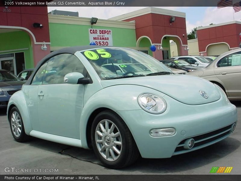 Aquarius Blue / Grey 2005 Volkswagen New Beetle GLS Convertible