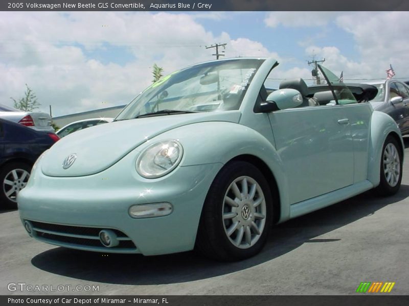 Aquarius Blue / Grey 2005 Volkswagen New Beetle GLS Convertible