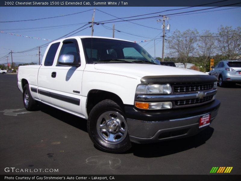 Summit White / Tan 2002 Chevrolet Silverado 1500 LS Extended Cab