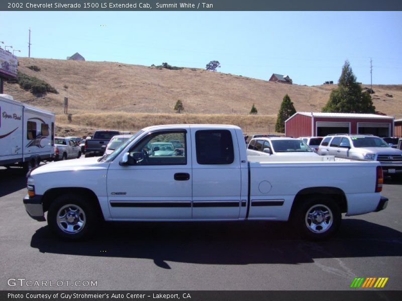 Summit White / Tan 2002 Chevrolet Silverado 1500 LS Extended Cab