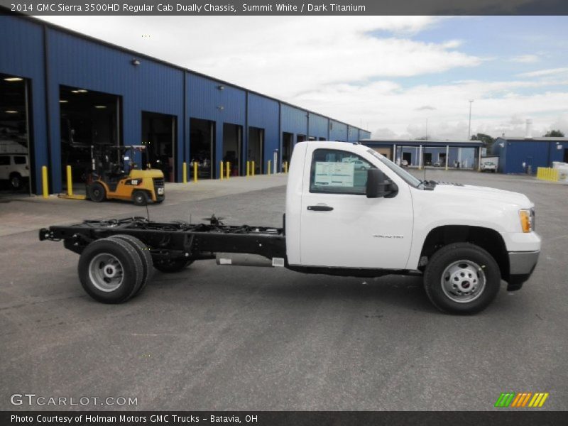 Summit White / Dark Titanium 2014 GMC Sierra 3500HD Regular Cab Dually Chassis