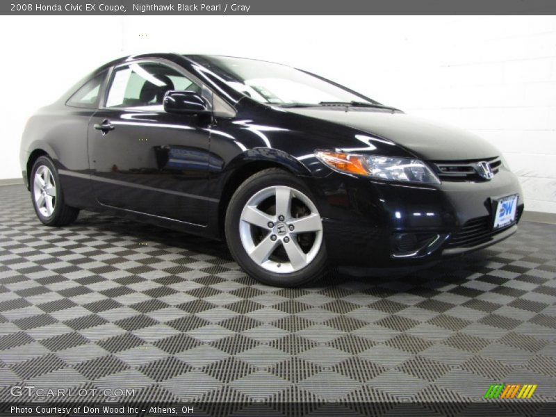 Nighthawk Black Pearl / Gray 2008 Honda Civic EX Coupe