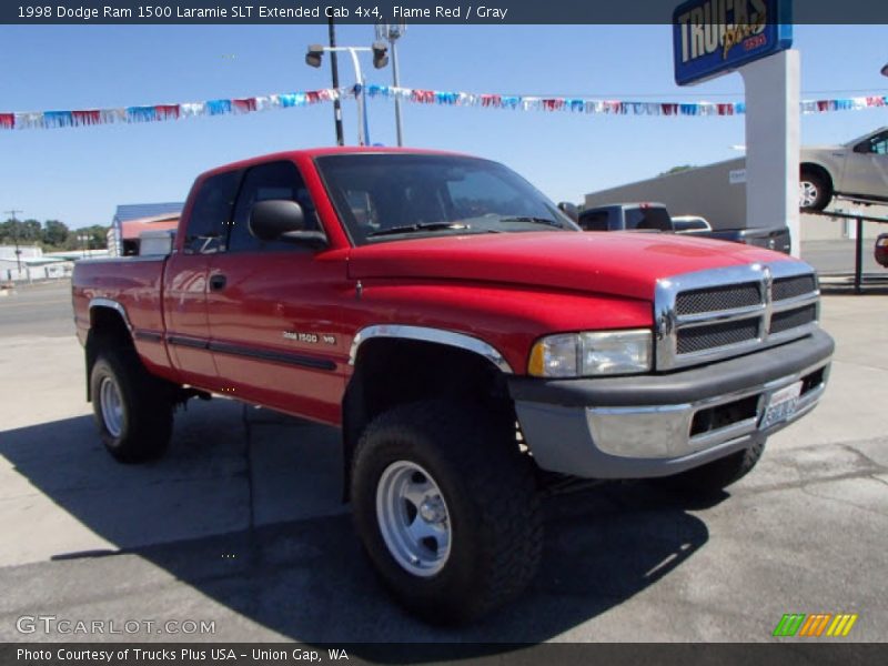 Flame Red / Gray 1998 Dodge Ram 1500 Laramie SLT Extended Cab 4x4