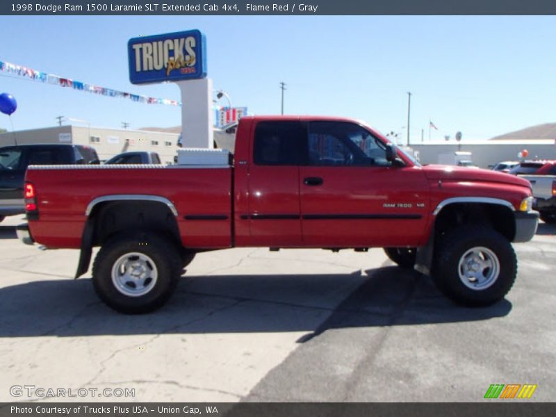 Flame Red / Gray 1998 Dodge Ram 1500 Laramie SLT Extended Cab 4x4