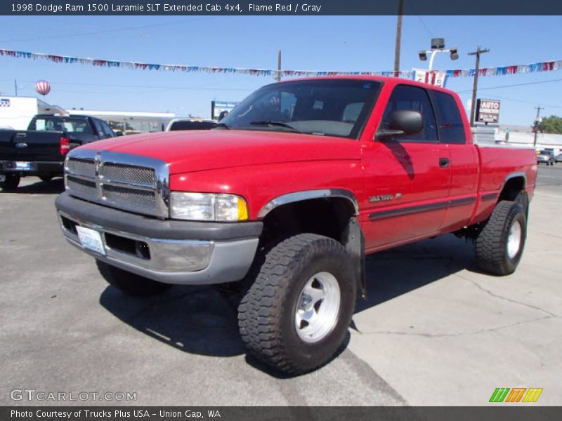 Flame Red / Gray 1998 Dodge Ram 1500 Laramie SLT Extended Cab 4x4