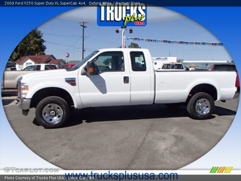 Oxford White / Medium Stone 2009 Ford F250 Super Duty XL SuperCab 4x4