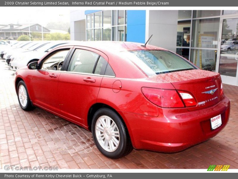 Inferno Red Crystal Pearl / Medium Pebble Beige/Cream 2009 Chrysler Sebring Limited Sedan