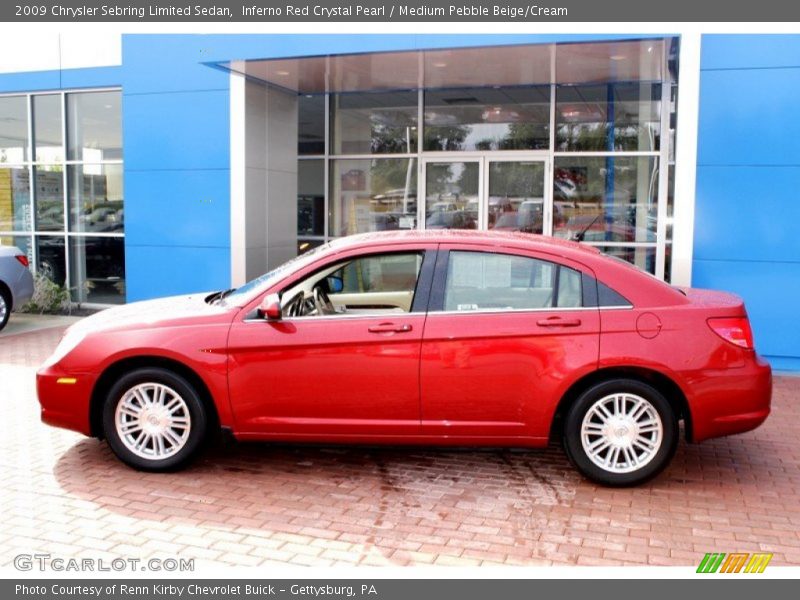 Inferno Red Crystal Pearl / Medium Pebble Beige/Cream 2009 Chrysler Sebring Limited Sedan