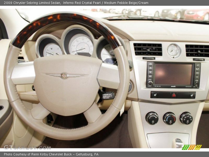 Inferno Red Crystal Pearl / Medium Pebble Beige/Cream 2009 Chrysler Sebring Limited Sedan