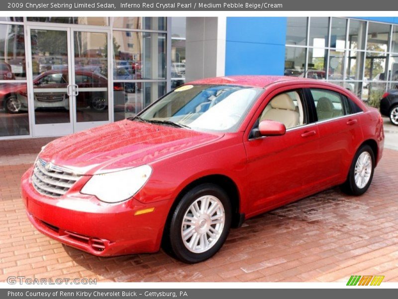 Inferno Red Crystal Pearl / Medium Pebble Beige/Cream 2009 Chrysler Sebring Limited Sedan