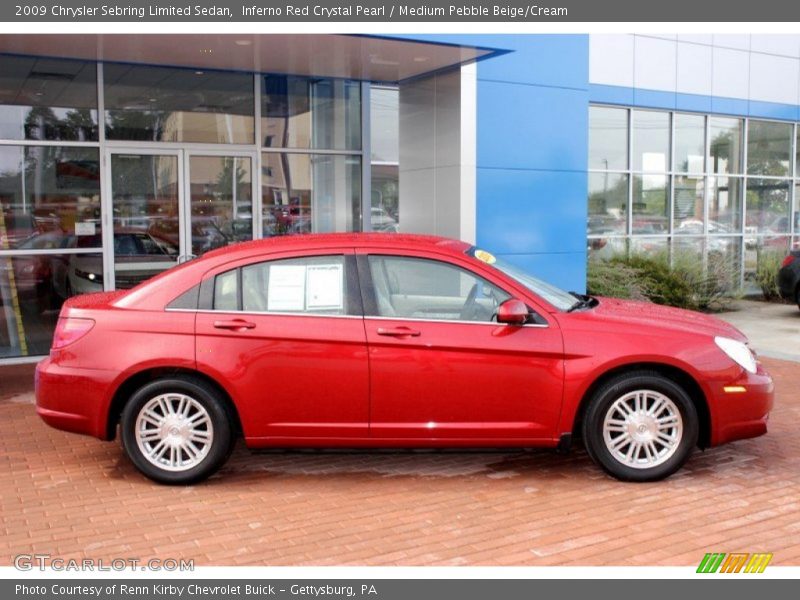Inferno Red Crystal Pearl / Medium Pebble Beige/Cream 2009 Chrysler Sebring Limited Sedan