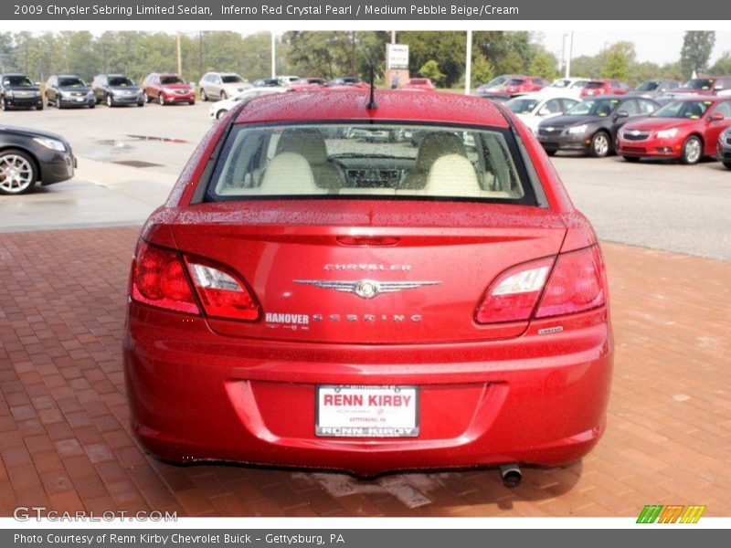 Inferno Red Crystal Pearl / Medium Pebble Beige/Cream 2009 Chrysler Sebring Limited Sedan